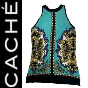 Vintage 90’s Cache’ Sleeveless Patterned Lightweight Sweater S